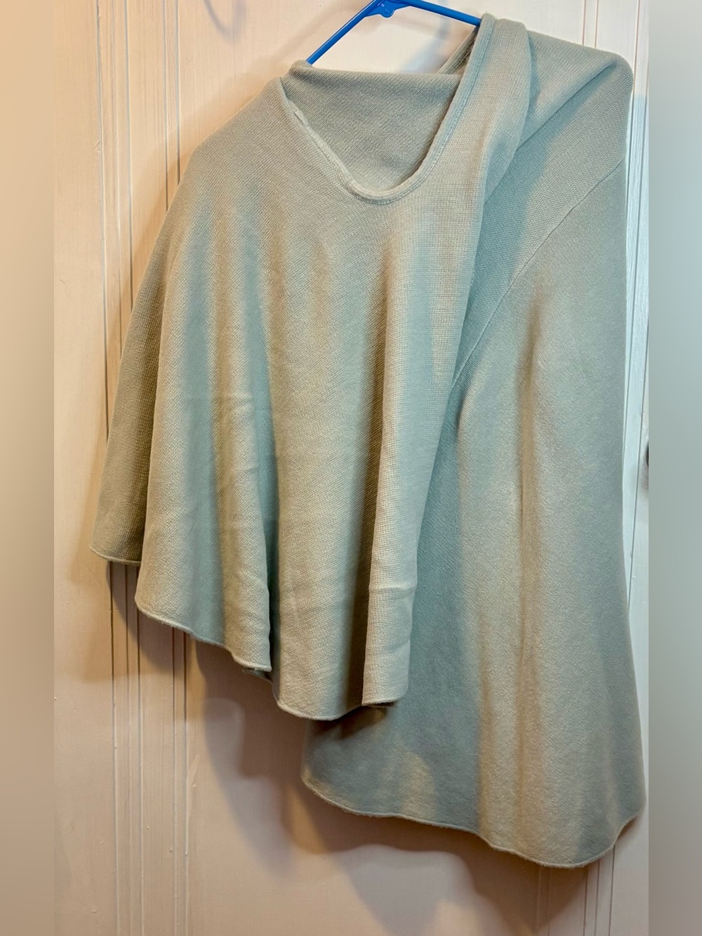 Light Sage Green Knit Cape Jacket - Women's Poncho Style